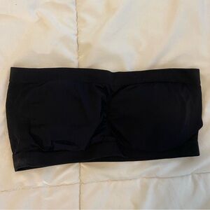 Black padded bandeau strapless bra